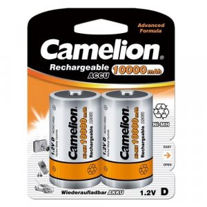 Pack de 2 accus rechargeables Camelion LR20 / D Ni-MH 10 000 mAh