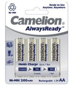 Pack de 4 piles rechargeables Camelion Ready to Use LR06 (AA) 2300 mAh