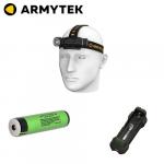 KIT TRAIL running - Lampe Frontale Armytek Wizard C2 Magnet USB  1200/1120 Lumens