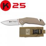 Couteau pliant tactique de poche K25 18850 G10 Coyote