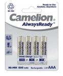 Pack de 4 piles rechargeables Camelion LR03 (AAA) 800mAh Ready to Use 