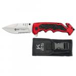 Couteau pliant tactique de poche K25 18866 - Rouge/Noir - Lame 9,60 cm