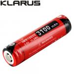 Batterie Klarus 18GT-IMR31 18650 3100mAh protégée Lithium Manganèse 