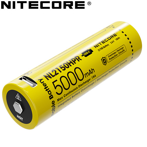 Batterie Nitecore NL2150HPR 5000mAh 3.6V li-ion protégée - port USB-C