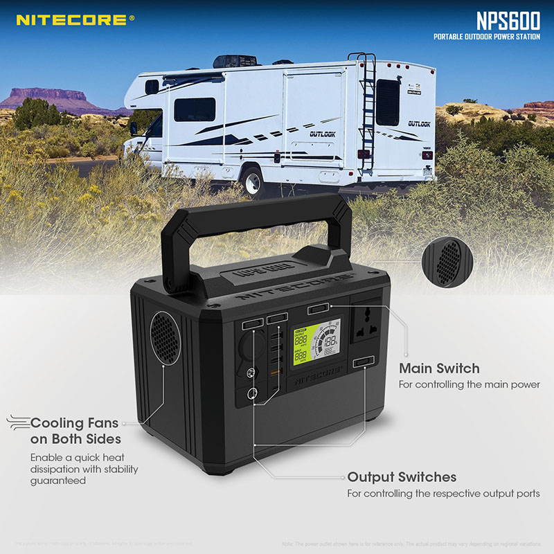 Station d'alimentation portable Nitecore NPS600 165 000 mAh (165 Ah)