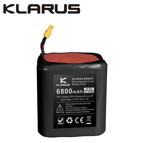Batterie Klarus RS80GT-BP – 6800 mAh 10.8V – Pour lampe RS80GT