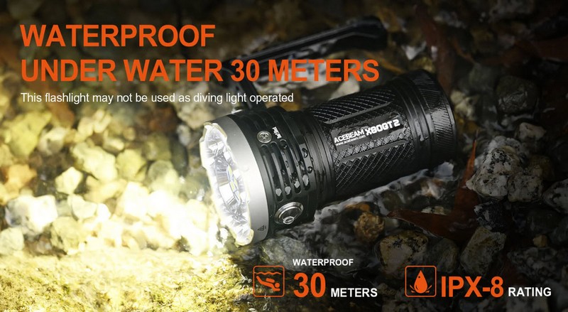 Lampe torche ACEBEAM X80GT 32500 Lumens, projecteur ultra puissant