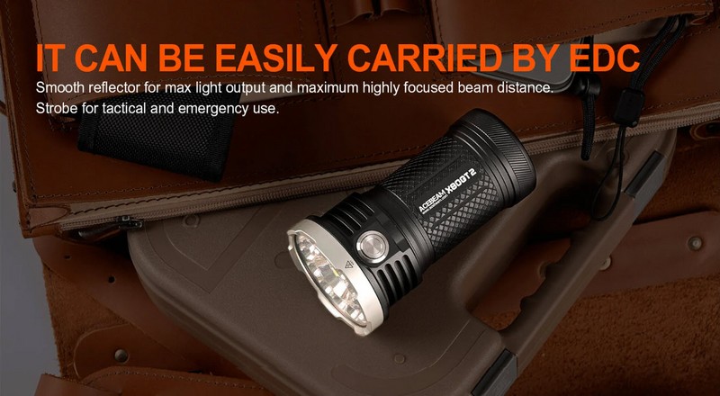 Lampe torche ACEBEAM X80GT 32500 Lumens, projecteur ultra puissant