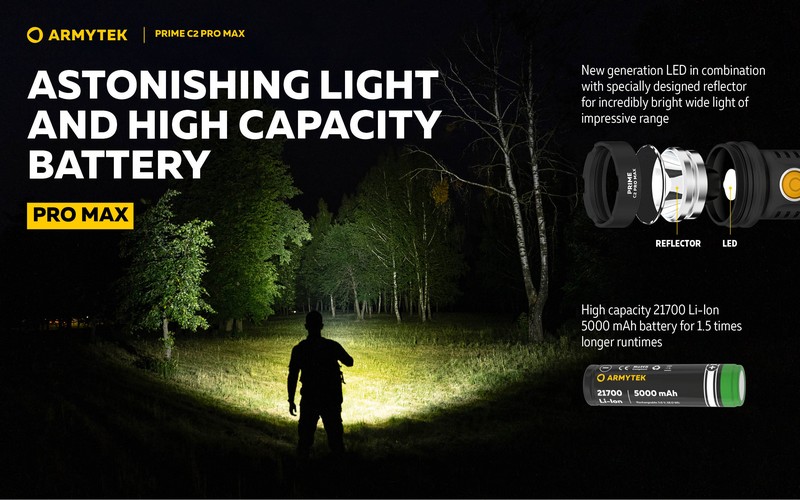 Lampe Torche Armytek Prime C2 PRO V4 Magnet USB – 2400/2230 Lumens