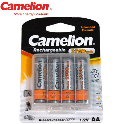 Pack de 4 accus rechargeables Camelion LR06 2700mAh Ni-MH  