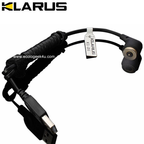 Câble magnétique USB Klarus K1D6 pour recharger les lampes Klarus XT12S, XT12GT, XT30R