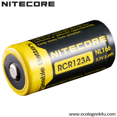 Batterie Nitecore NL166 16340 - 650mAh 3.7V protégée Li-ion