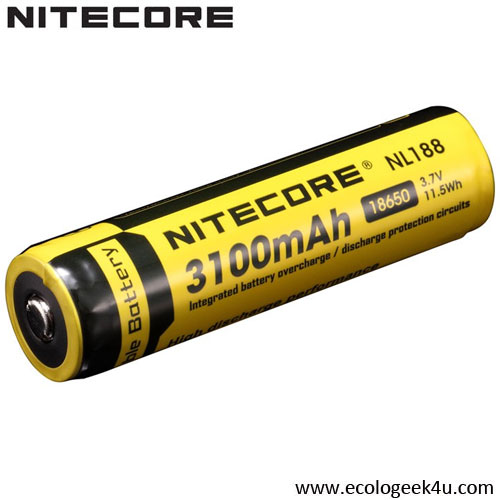 Batterie Nitecore NL1832 18650 - 3200mAh 3.7V protégée Li-ion