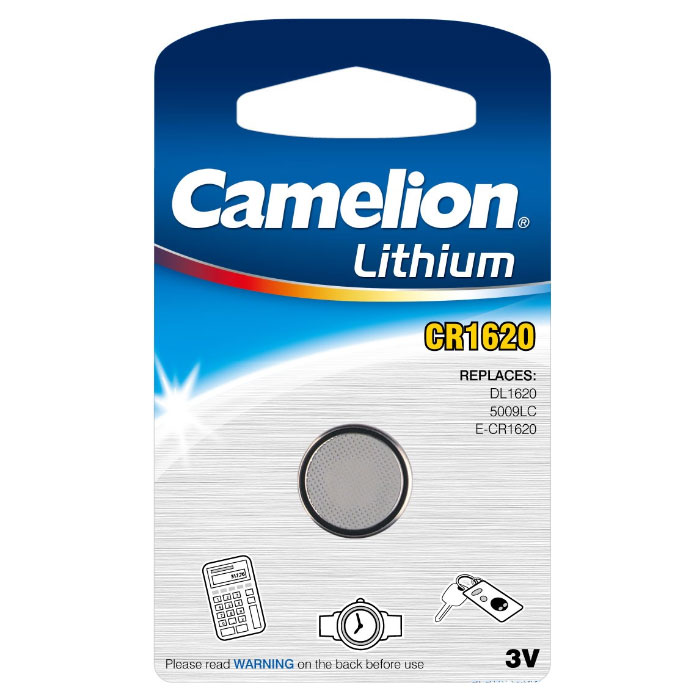 Pile bouton Lithium Camelion CR1620 - DL1620 - 5009LC - E CR1620 - 3V