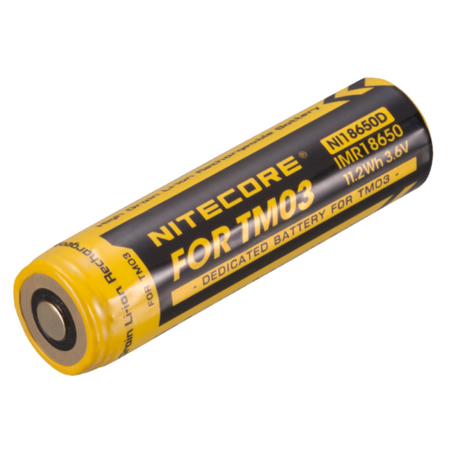 Batterie Nitecore NL18650D Li-Mn pour lampe Nitecore TM03