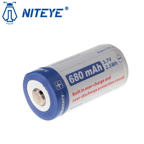 Batterie Niteye 16340 - 680mAh 3.7V protégée Li-ion