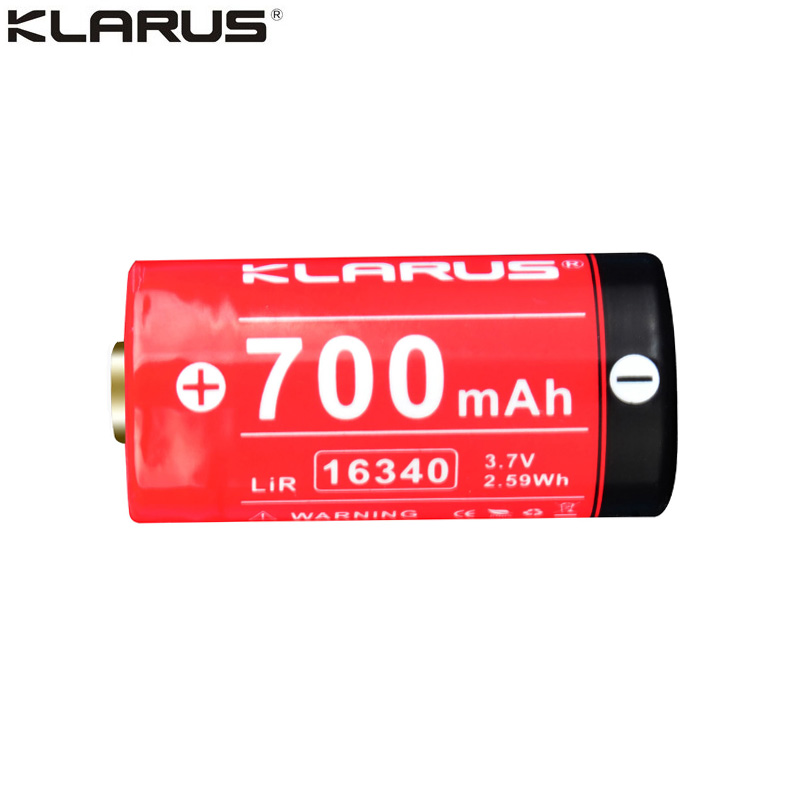 Batterie Klarus 16340 - 700mAh 3.7V protégée Li-ion