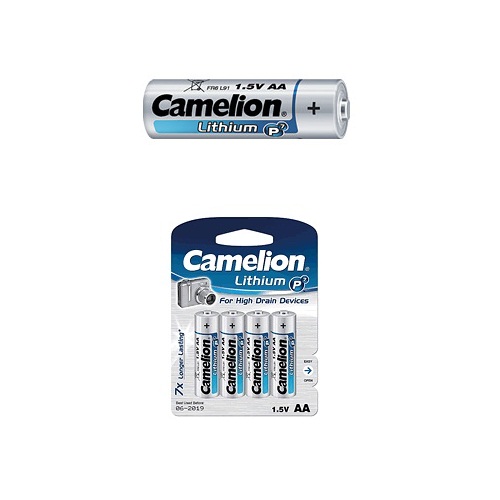 Piles Lithium Camelion LR06 (AA) - Pack de 2 piles