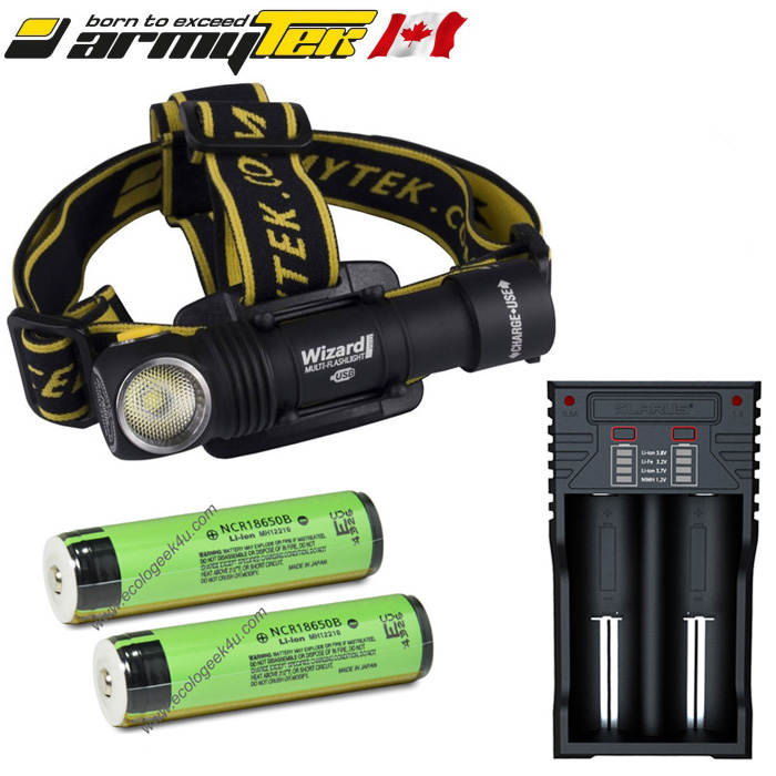 Lampe frontale TRAIL running Armytek Wizard Magnet USB XP-L WARM 1120  Lumens garantie 10 ANS