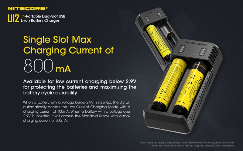 UI1 - Nitecore, chargeur 1 accu format 18650 ou 20700/21700