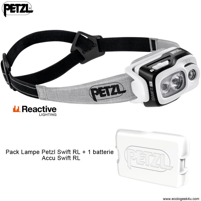 Pack Lampe Frontale Petzl SWIFT RL 900Lumens + 1 accu Swift RL 