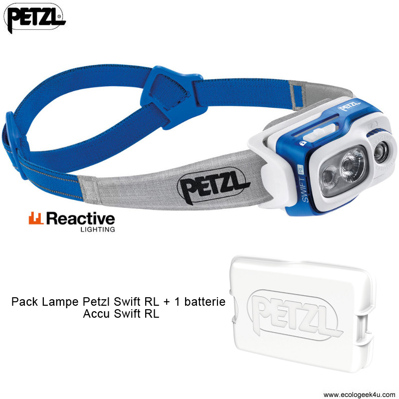 Pack lampe frontale Petzl SWIFT RL + 1 accu supplémentaire SWIFT