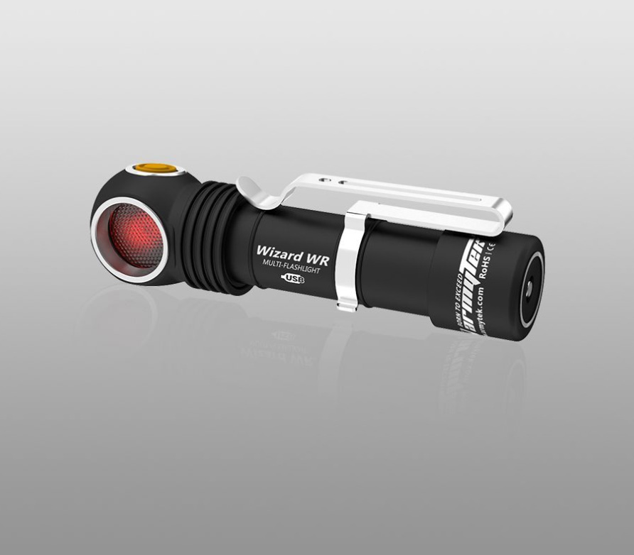 Lampe frontale rechargeable Armytek Wizard WR 1300 Lumens lumière rouge 320 lumens, bateau