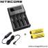 Chargeur Nitecore NEW i4 Nitecore + 2 ou 4 batteries 18650 3400 Nitecore + câble allume cigare