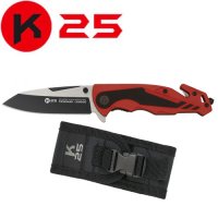 Couteau pliant tactique de poche K25 18791 Rouge / Noir